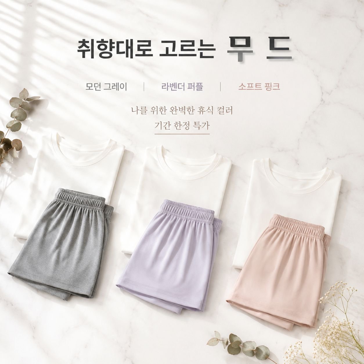 쿨감 수면복 반팔 반바지 세트