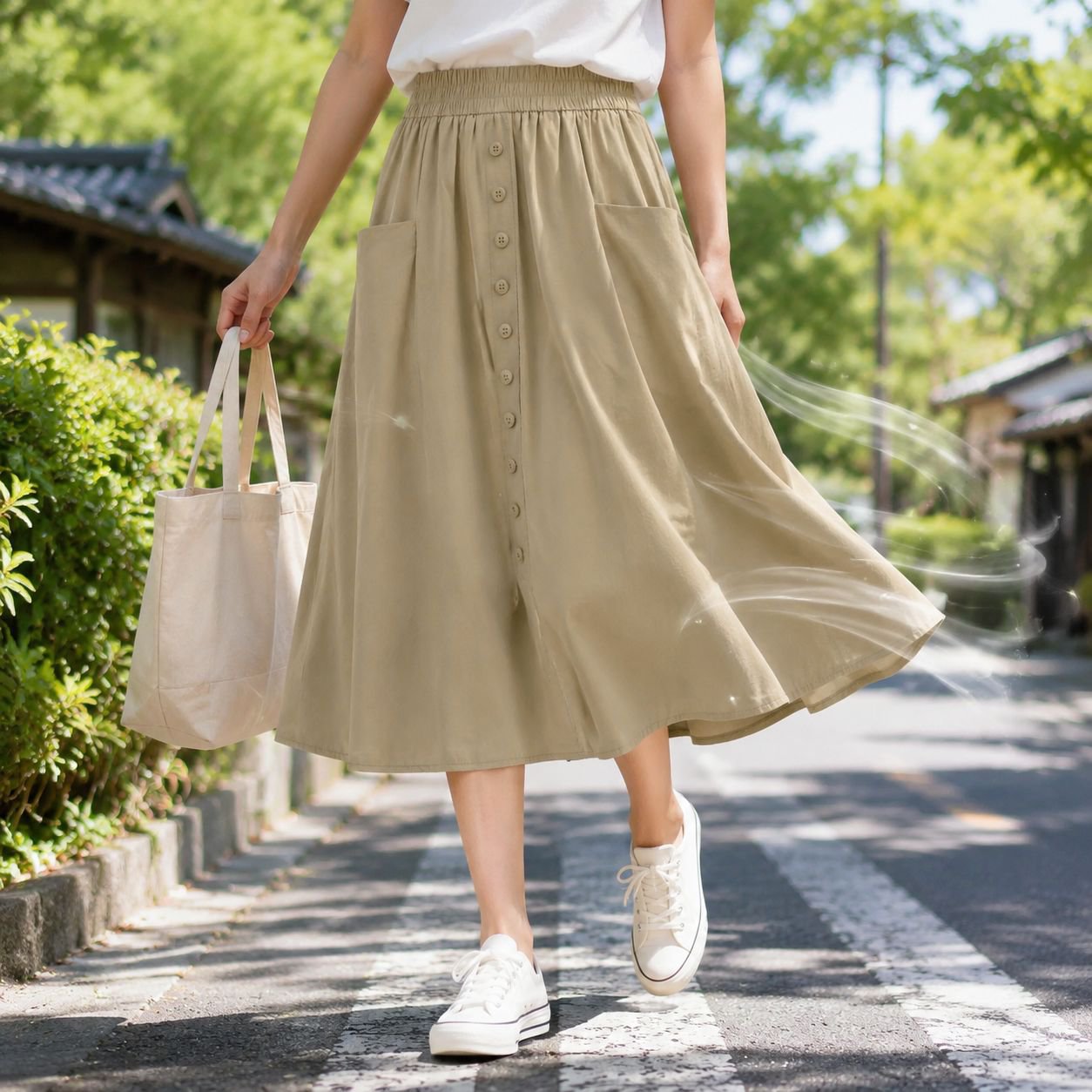 トレンド感溢れるハイウエストスカート