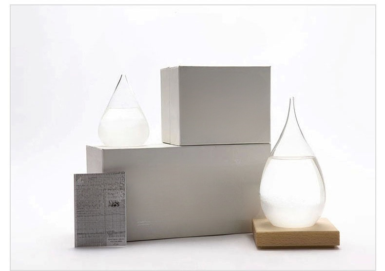 Botella meteorológica transparente con tapa en forma de gota