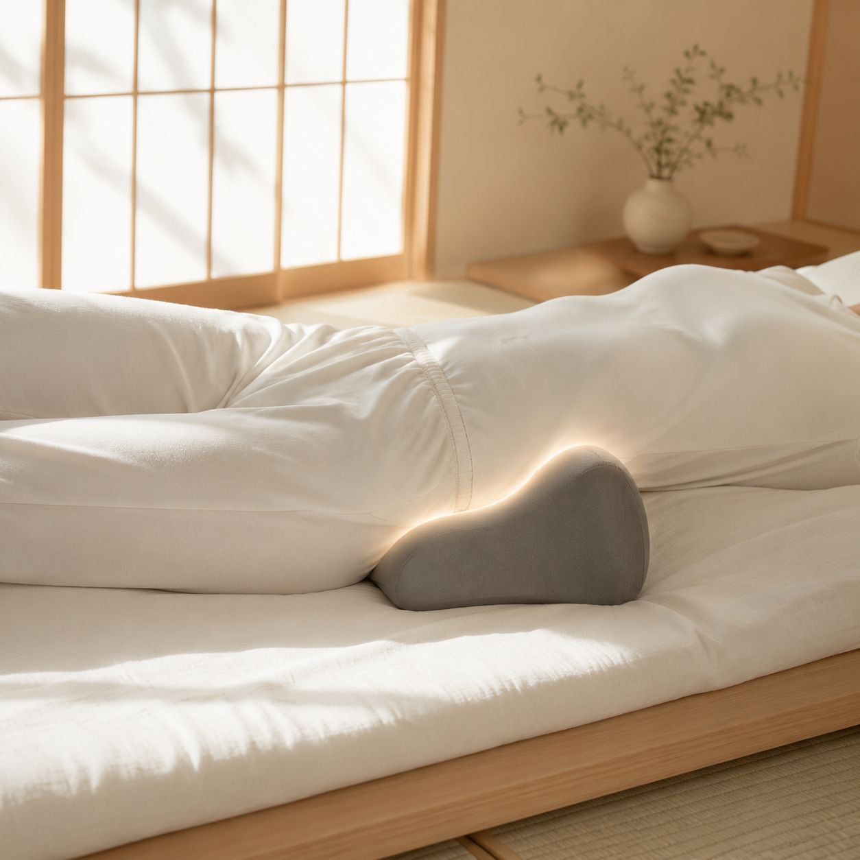 腰部サポート枕、人間工学に基づいた腰部サポート、睡眠用低反発フォーム腰部サポートマット。