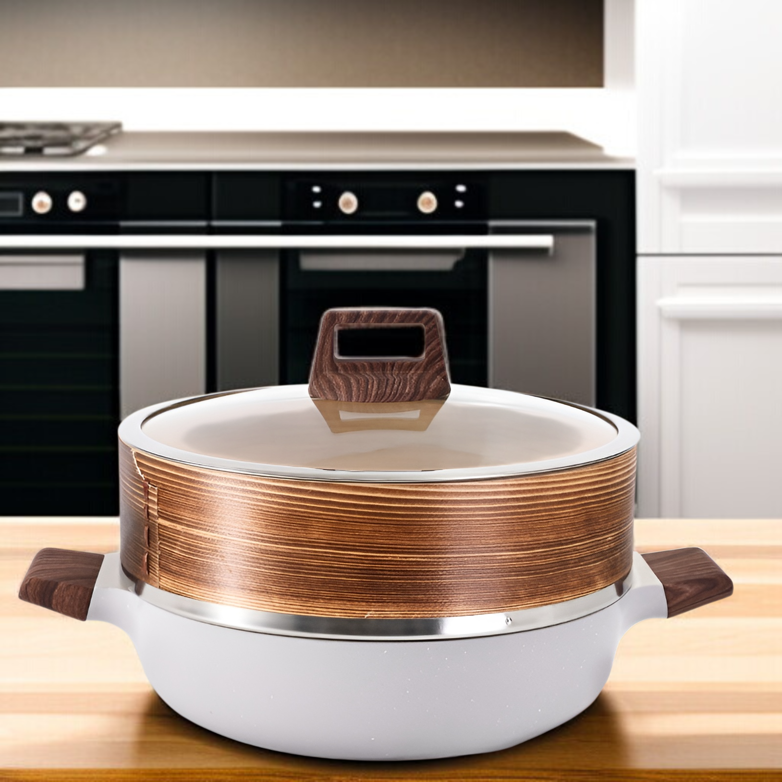 多目的家庭用蒸し器（IH/直火対応）蒸し器鍋、ノンスティック蒸し器、せいろセット、単層蒸し器（複数段重ね可能）、蒸し器鍋+蒸し器+蓋（3点セット）です。