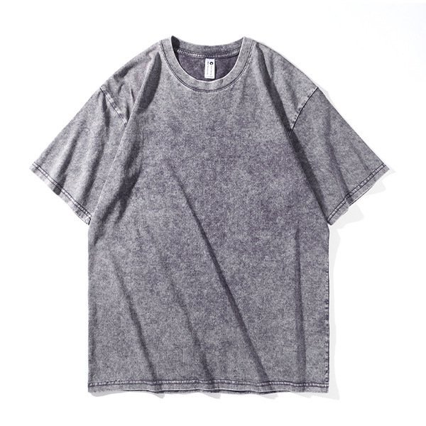 Slimming by 20 pounds American street-style washed vintage heavyweight pure cotton T-shirt