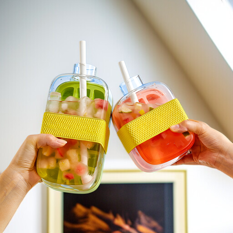 여름용 휴대용 압착 아이스 몰드 물컵