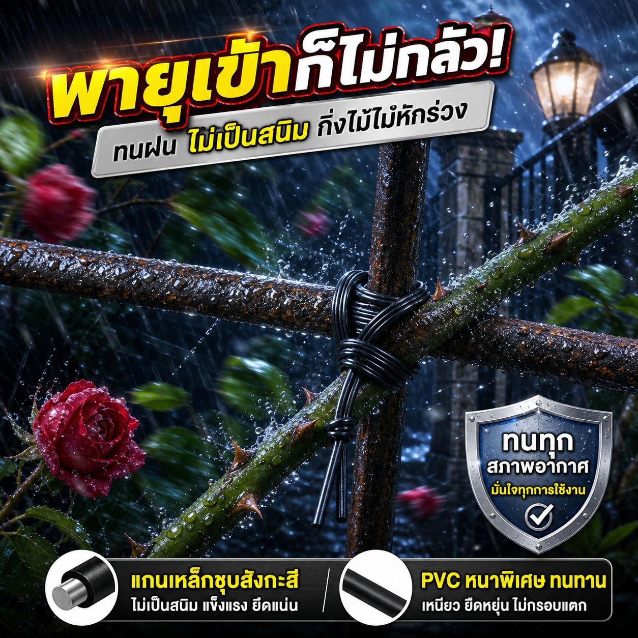 สายรัดสวนเคลือบพลาสติก