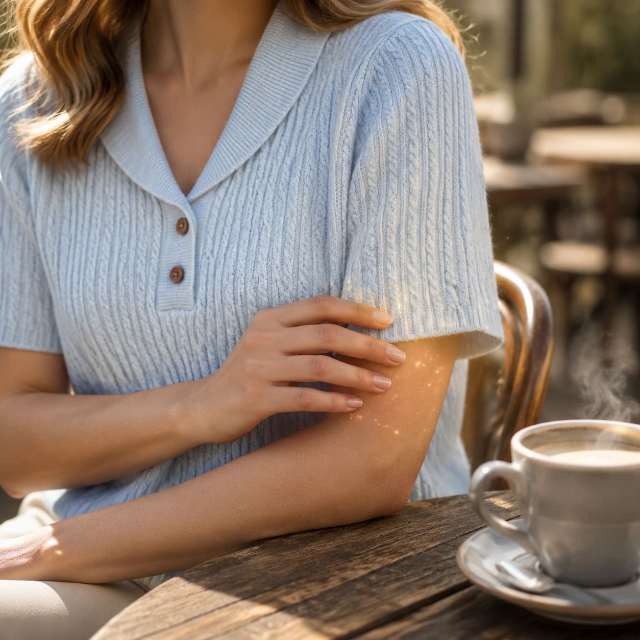 Damen Strickpullover mit halben Ärmeln und Rundhalsausschnitt