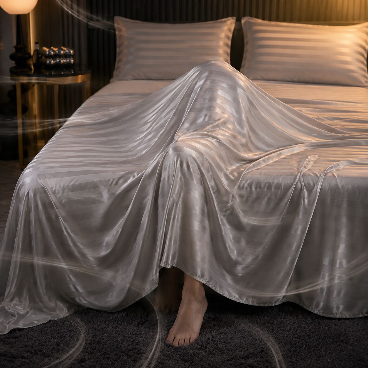 Luxury Bedroom Decor Featuring Satin Bedding
