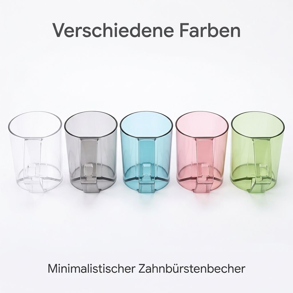 Umgedrehter Zahnbürsten- und Mundwasserbecher für den Heimgebrauch