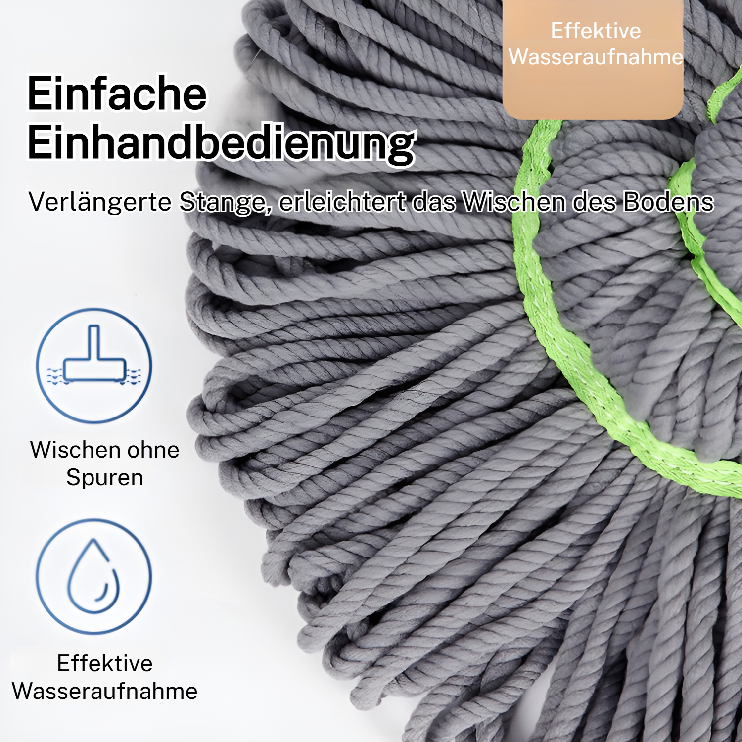 Mikrofaser-Schleudermopp mit Ersatzkopf