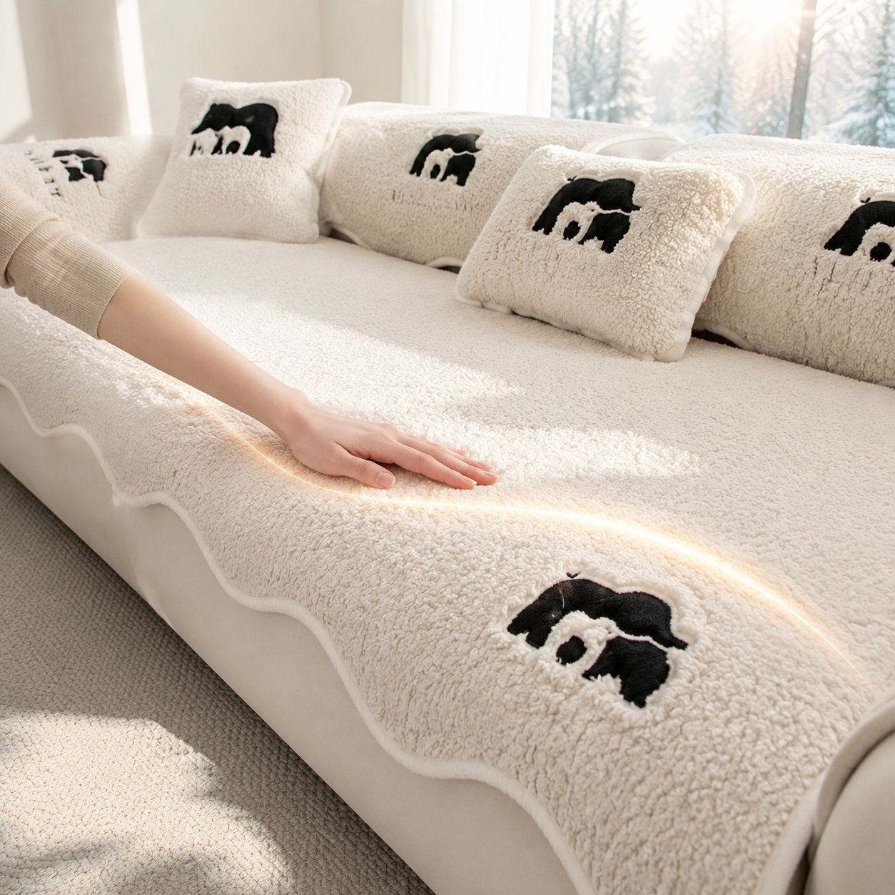 Soft Elastic Sofa Towel, Warm and Comfortable Multifunctional Sofa Mat