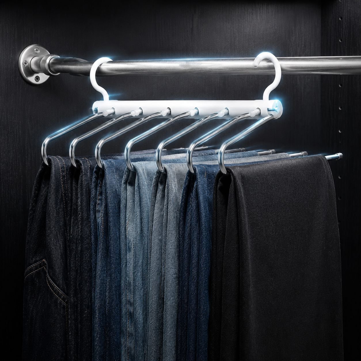 1pc/2pcs Multifunctional Stainless Steel Pants Rack - Foldable, Seamless, and Anti-Slip - Perfect fo
