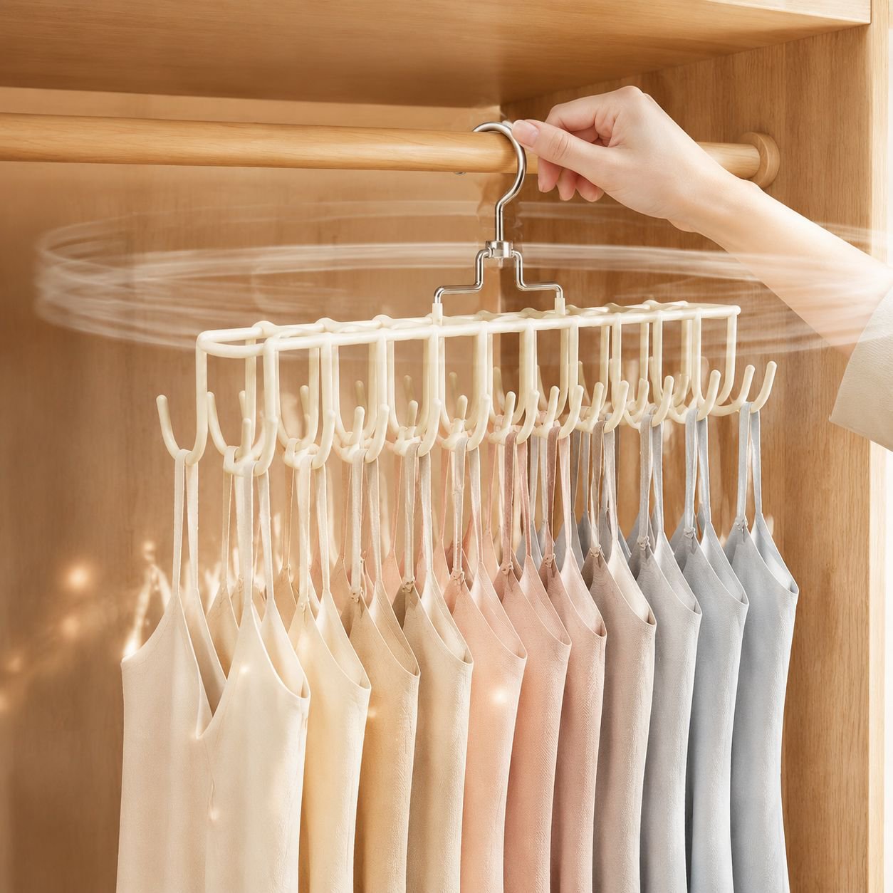 Anti-slip storage vest double hook clothes rack, student dormitory suspender underwear hanger, house