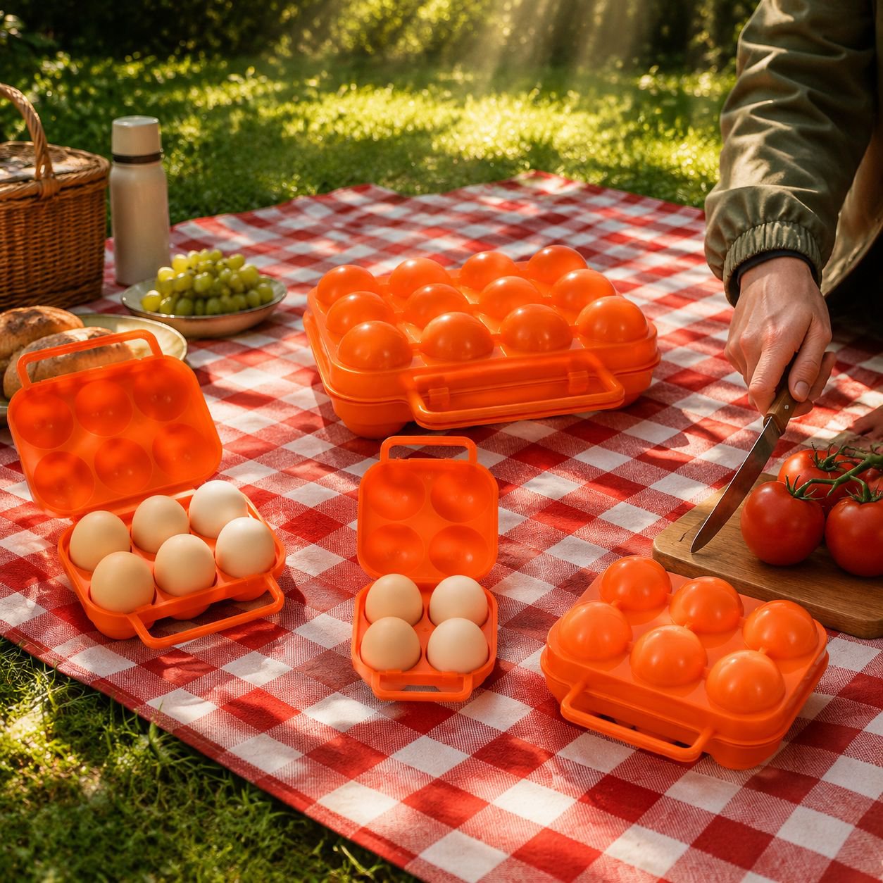 Clear egg organizer box for easy egg visibility