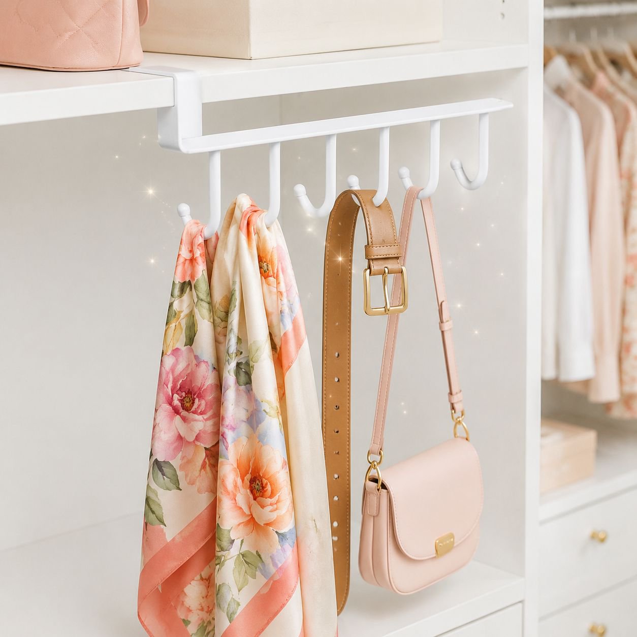 Wardrobe hook organizer for maximizing closet space