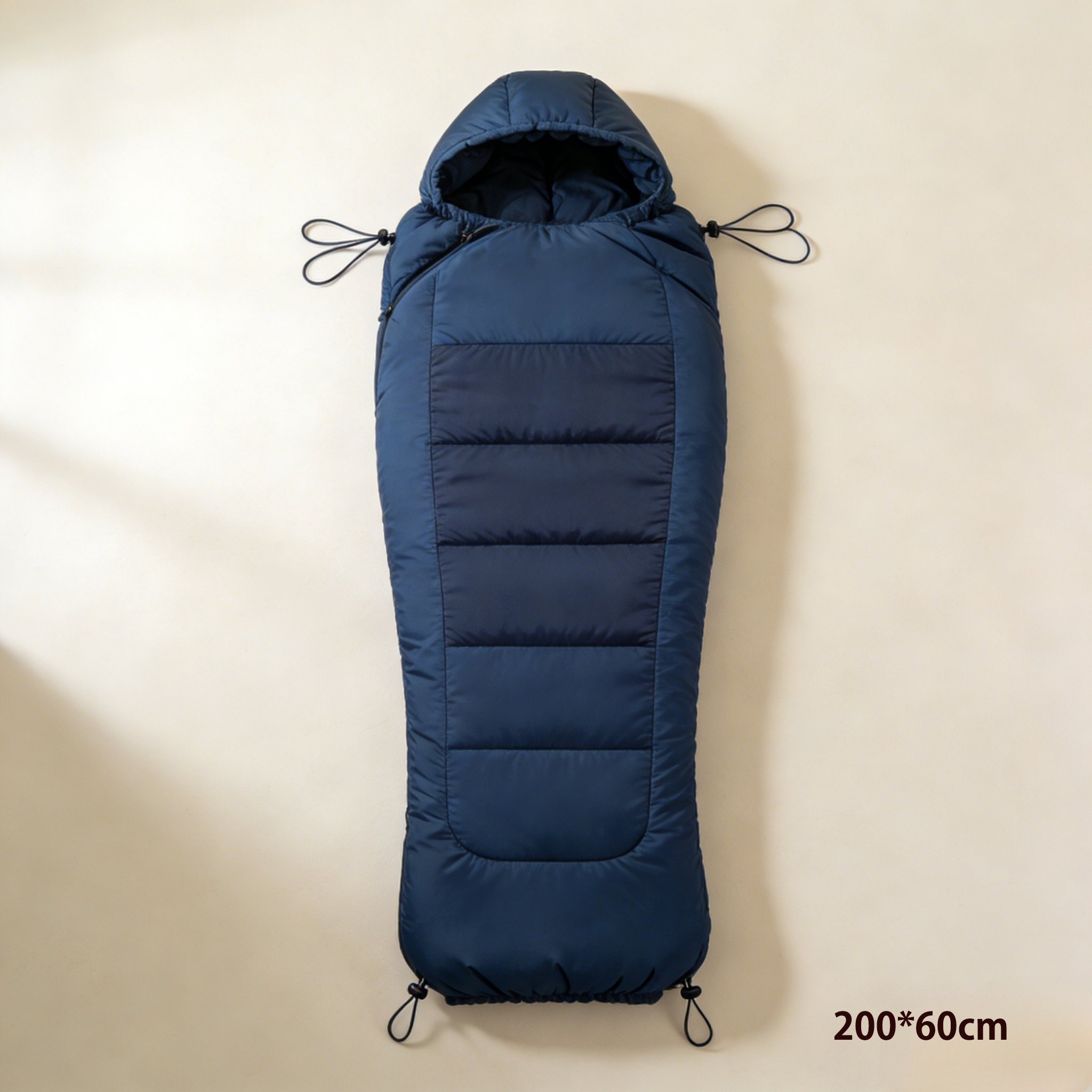 寝袋の断熱素材のクローズアップ