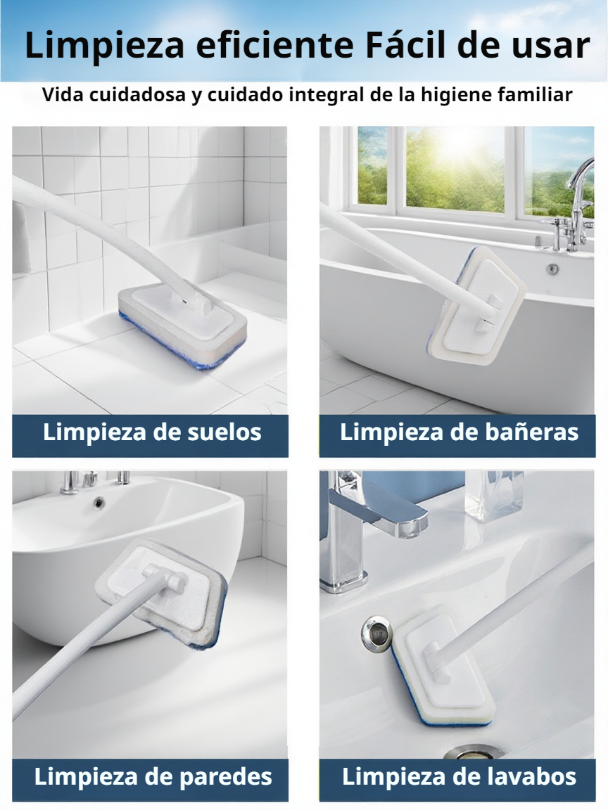 Cepillo de limpieza multifuncional con cabezal de esponja de alta tecnología