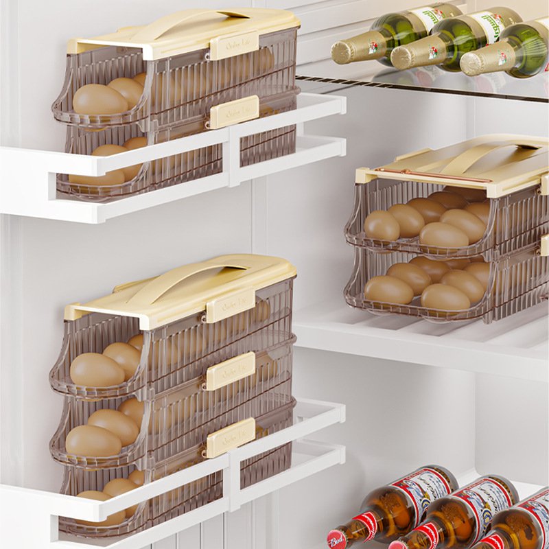 Kuchenny pojemnik na jajka do lodówki, obrotowy stojak na jajka