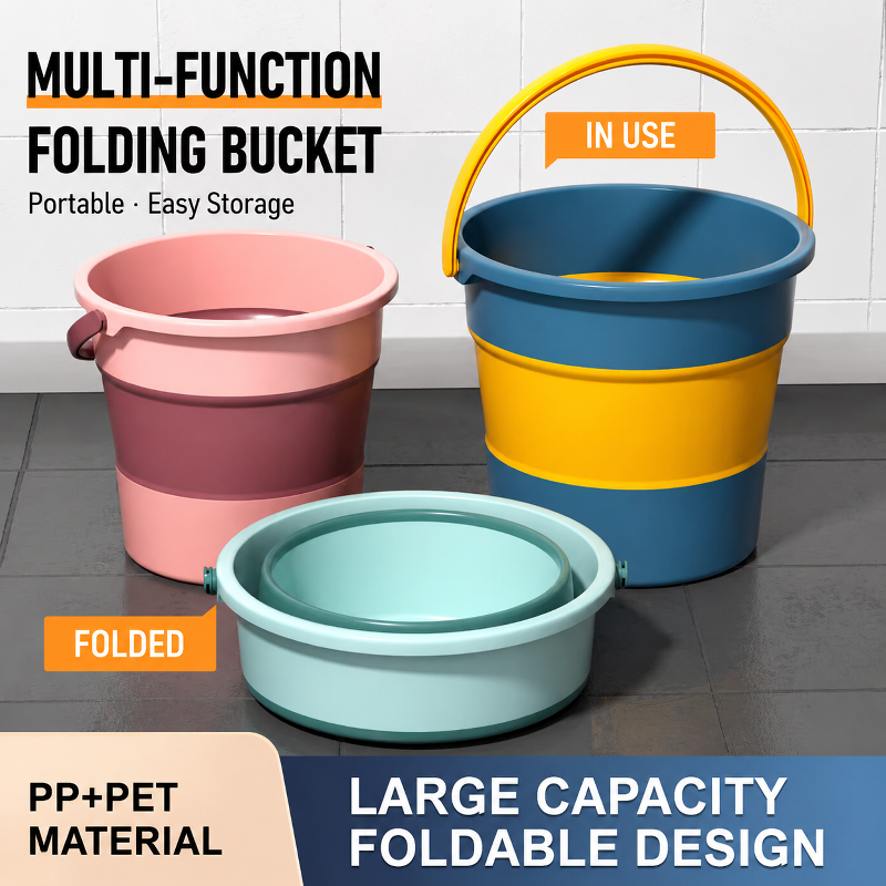 Cubo plegable portátil para coche, pesca, viaje y hogar, grueso y resistente