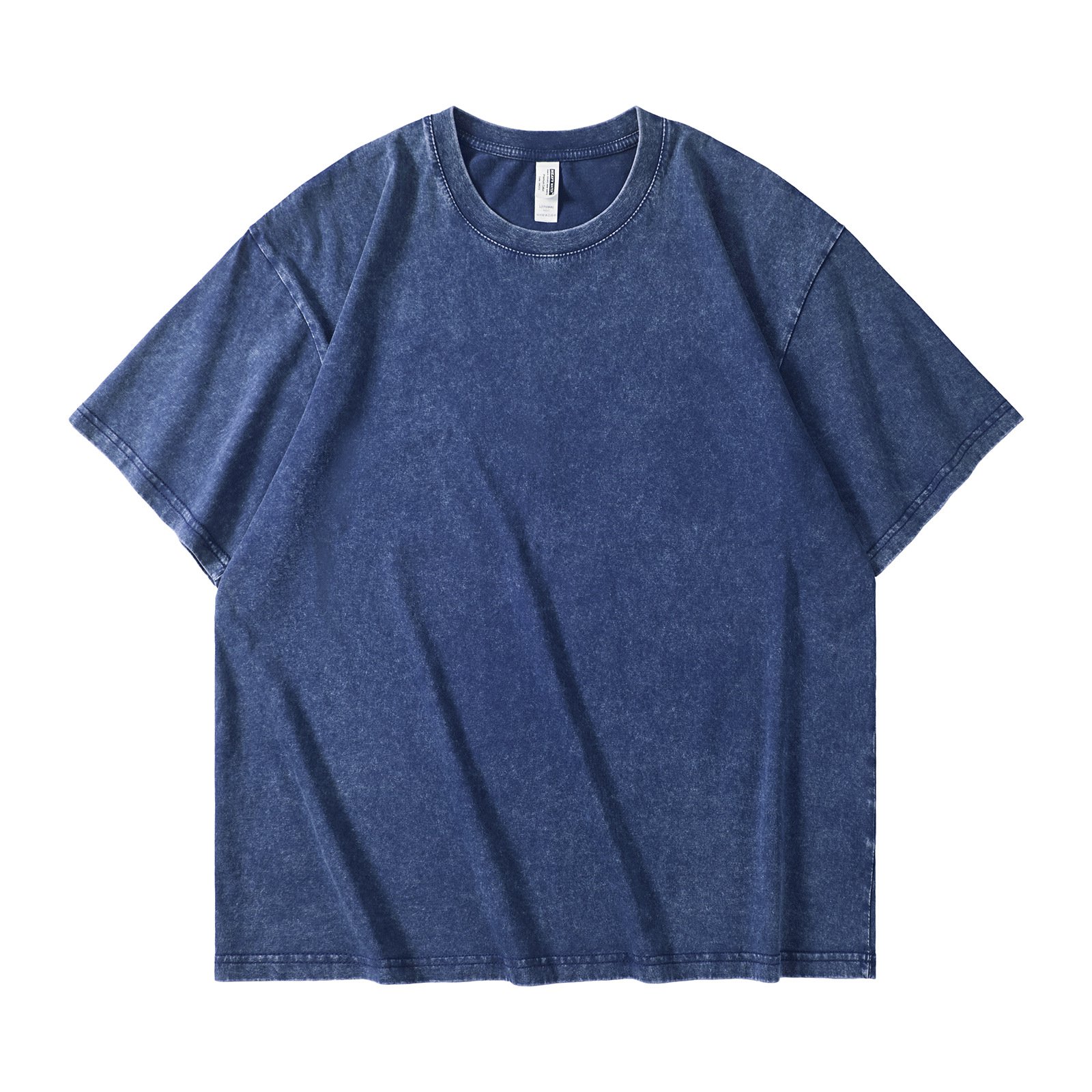Slimming by 20 pounds American street-style washed vintage heavyweight pure cotton T-shirt