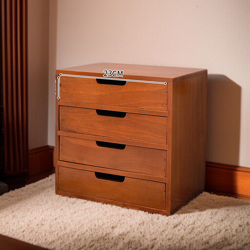 서랍형 우드 사물함 화장품 정리 모습