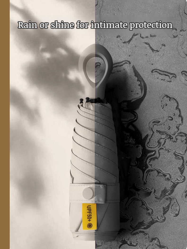 Portable Umbrella Sunscreen Vinyl Folding Mini Capsule Ultra Light Handle Finger Ring Umbrella