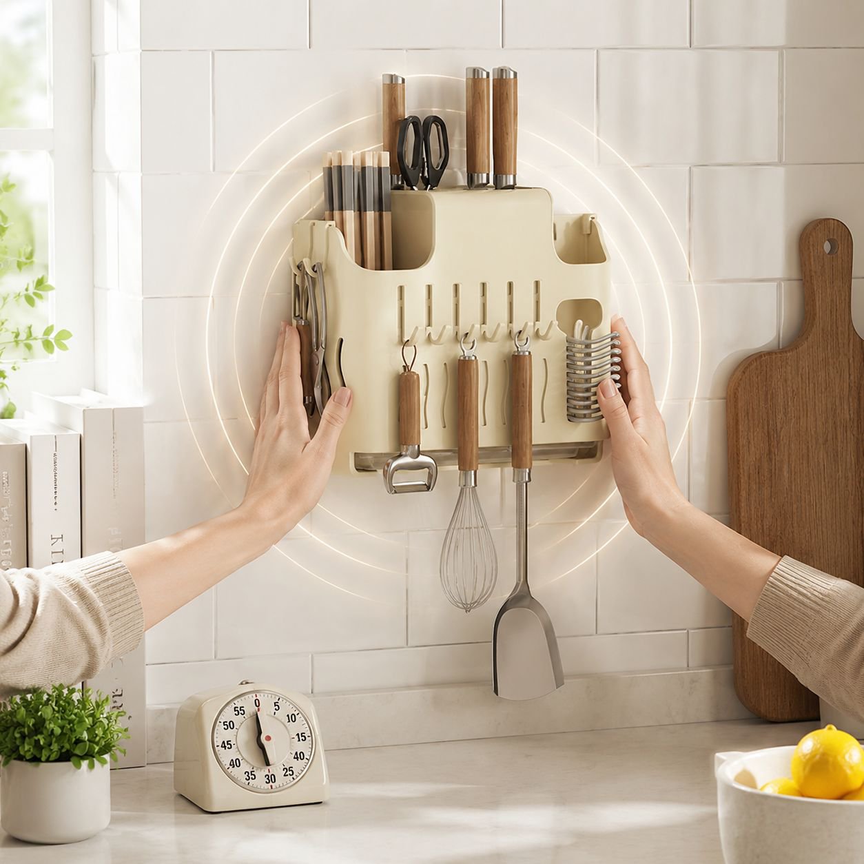 Kitchen multifunctional hanging rack