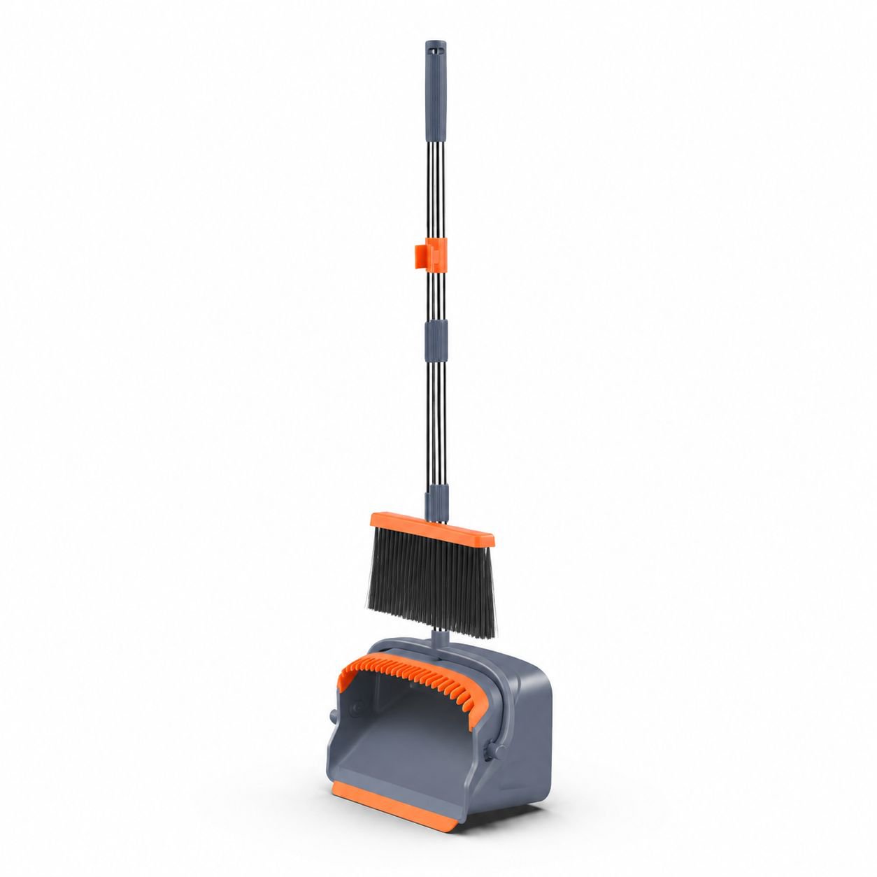Portable 2-in-1 Broom and Dustpan Stainless Steel Sweeper Household Cleaner