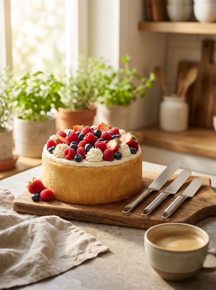 Rust-resistant cake spatula in modern kitchen