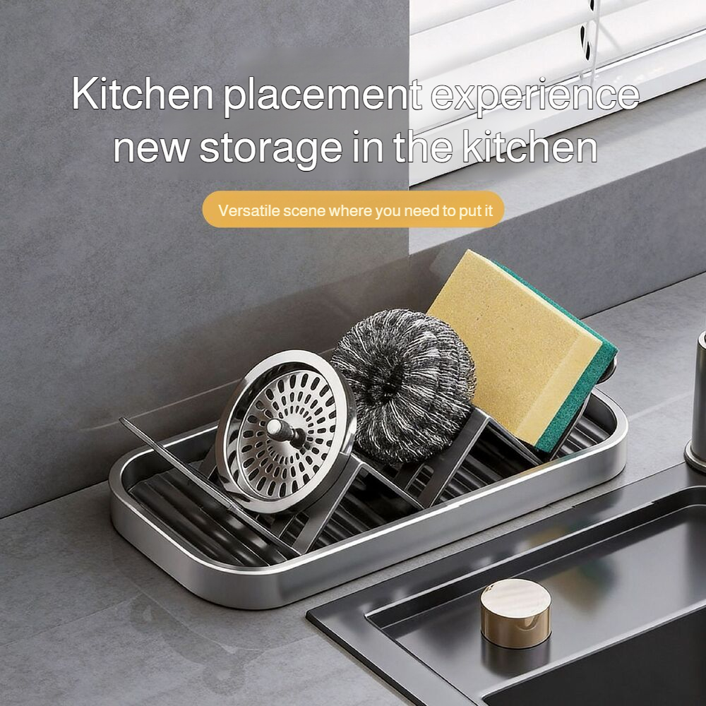 Household stainless steel W-shaped soap dish organizer for home bathroom, drainer tray, soap holder