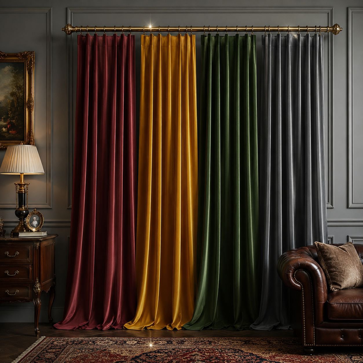 High Blackout Solid Color Short Curtain for Living Room Decoration