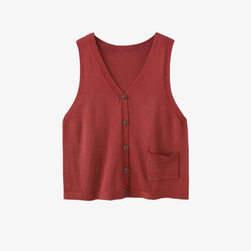 2025年春秋新作レトロルーズVネックニットベスト全体画像