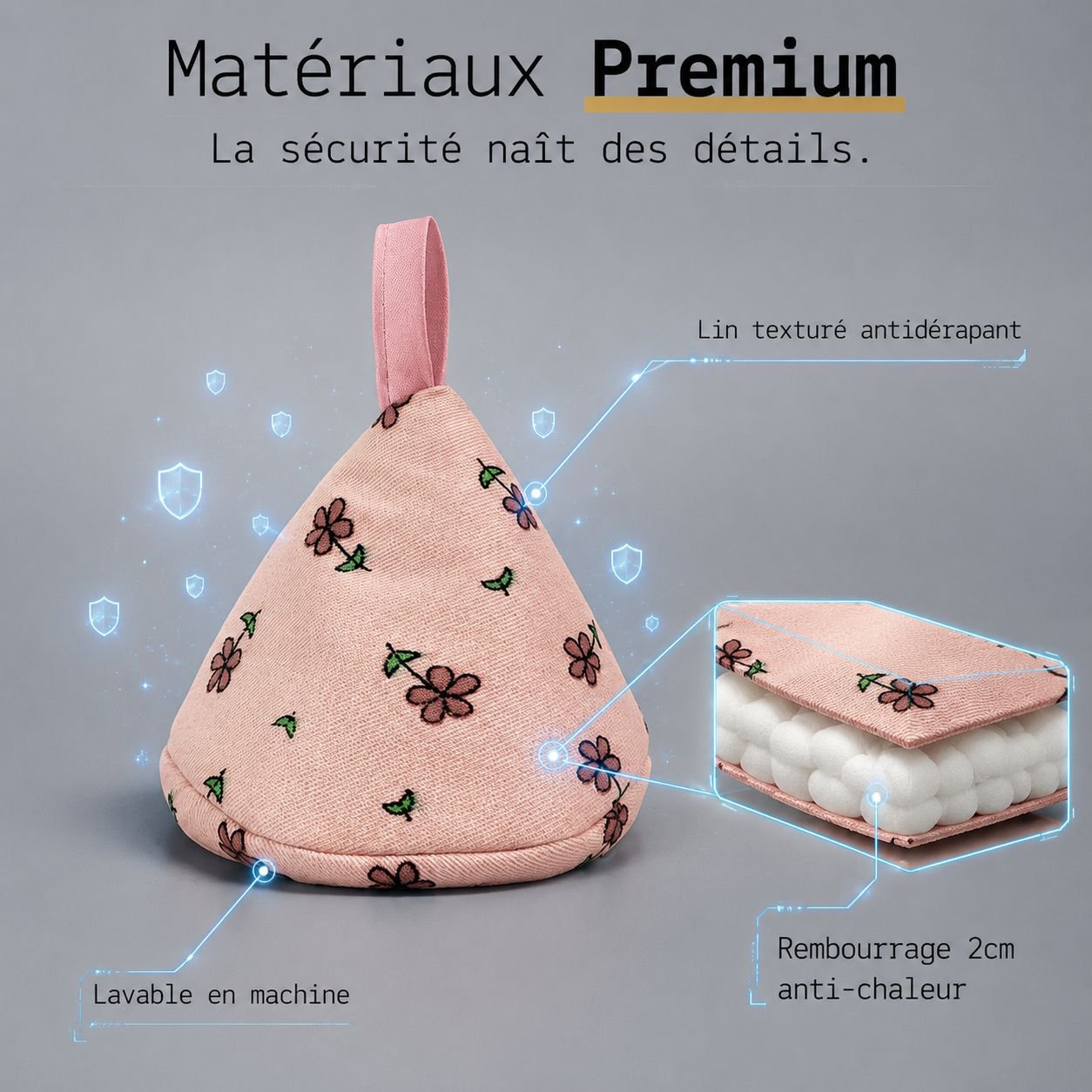 Protège-poignée en fonte émaillée et casserole, manchon isolant anti-chaleur