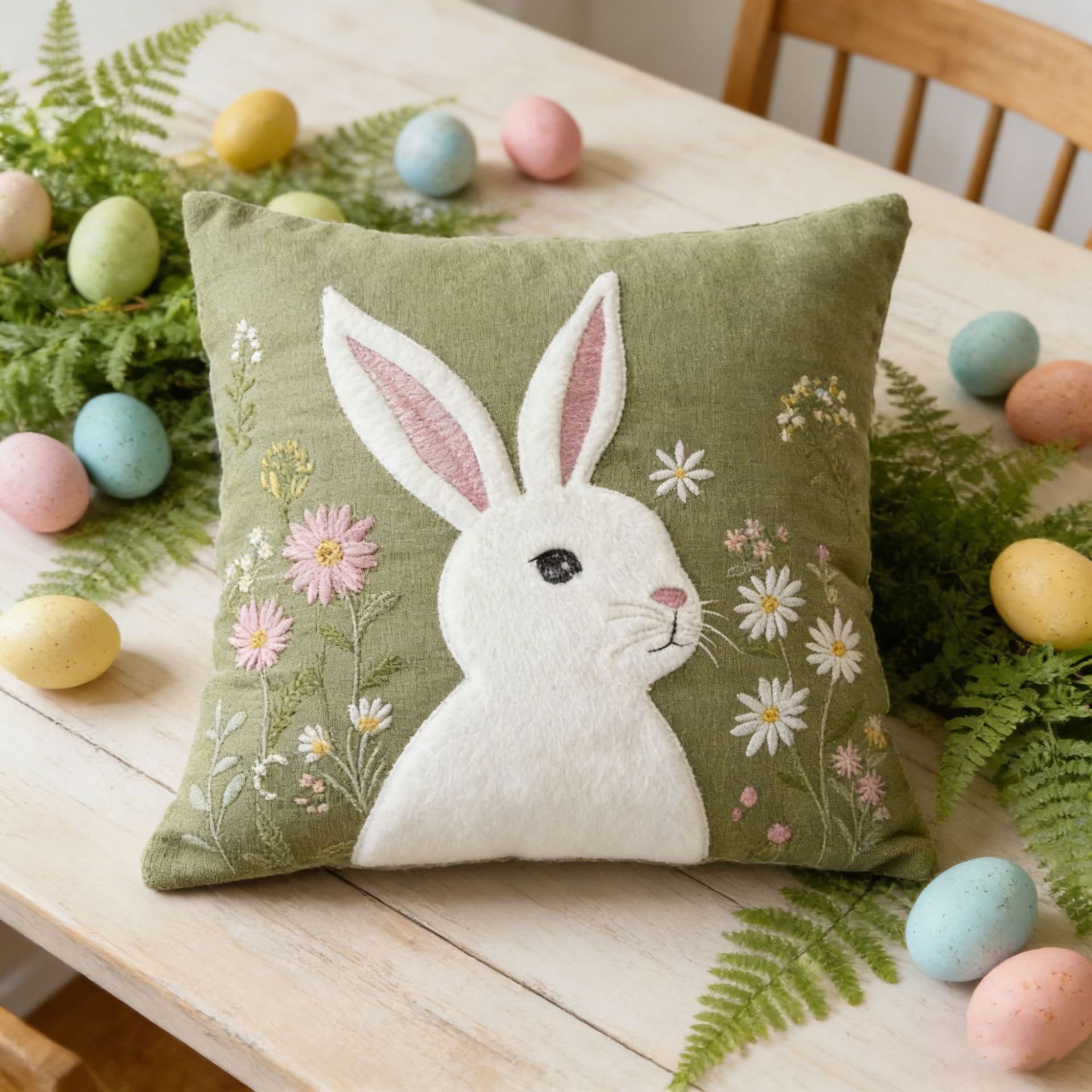 節日裝飾 可愛兔子圖案沙發抱枕套