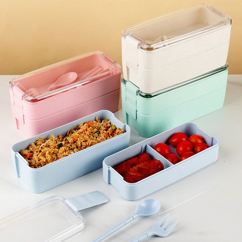 Portable Two-Layer Fruit Preservation Lunch Box
