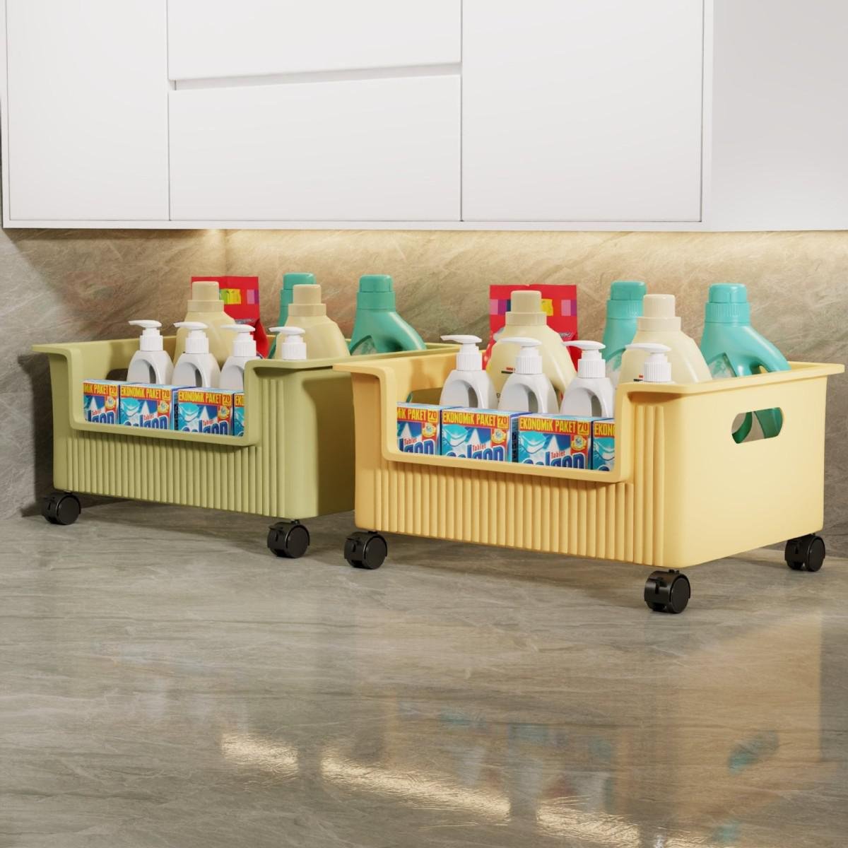 Bathroom cabinet under the shelf toilet sink movable laundry detergent rack balcony washing machine 