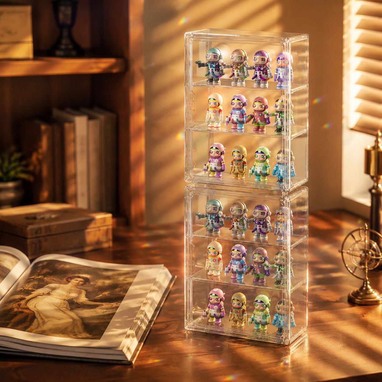 Acrylic figure organizer for home or office display