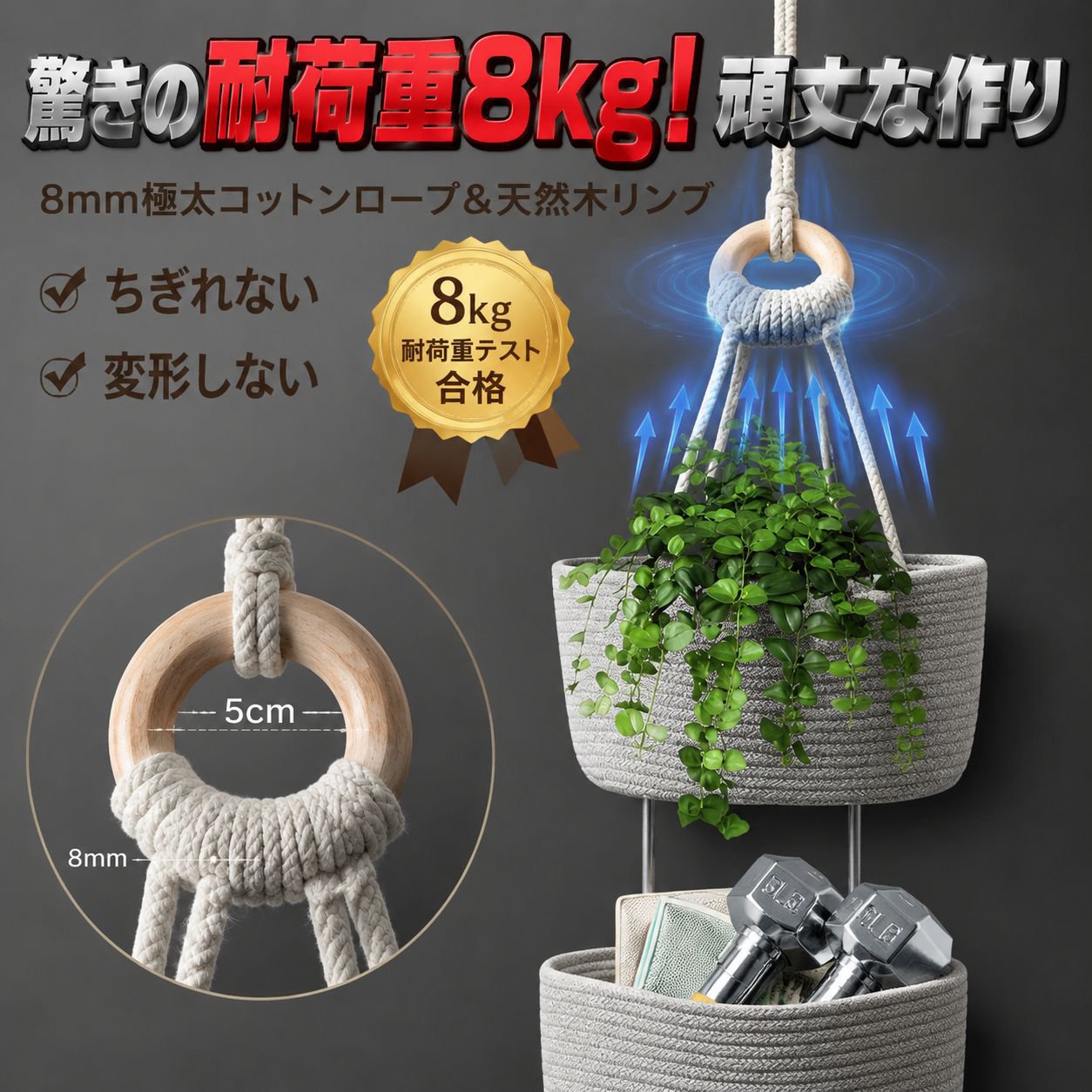 雑誌収納三段ハンギングバスケット