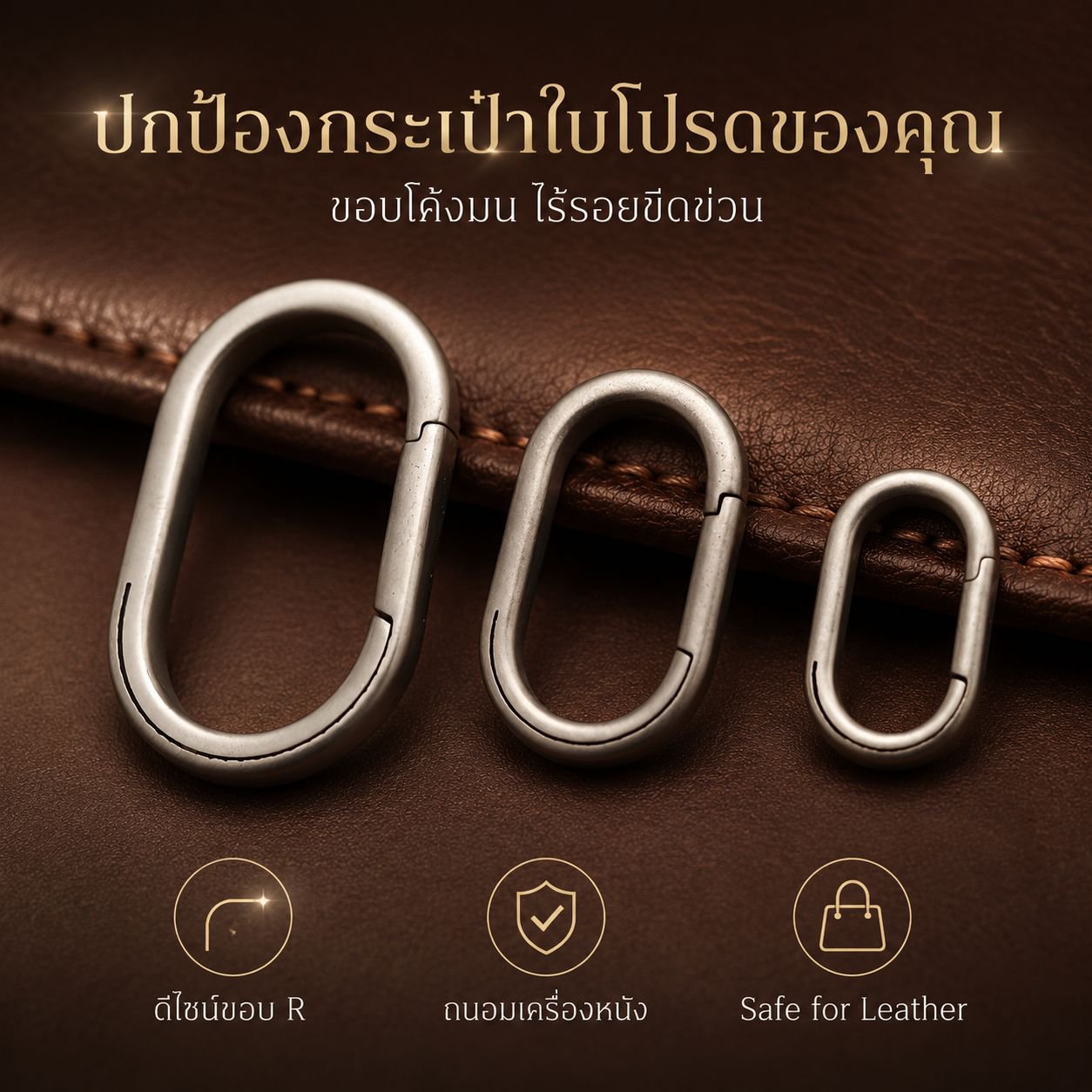 พวงกุญแจวงแหวนไทเทเนียมอัลลอยด์ขนาดเล็ก อะไหล่ฮาร์ดแวร์สำหรับกระเป๋าและเสื้อผ้า
