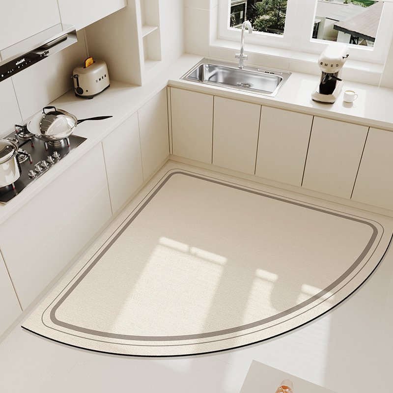 心形矽藻土防滑吸水廚房地墊