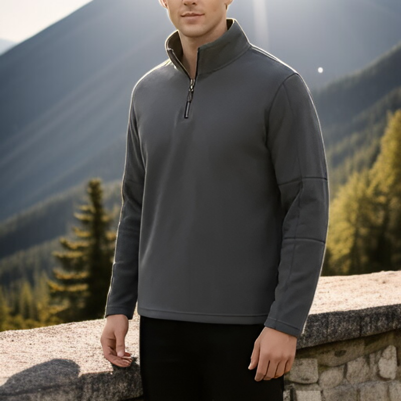 Sudadera con cremallera hasta la mitad y cuello alto para otoño e invierno