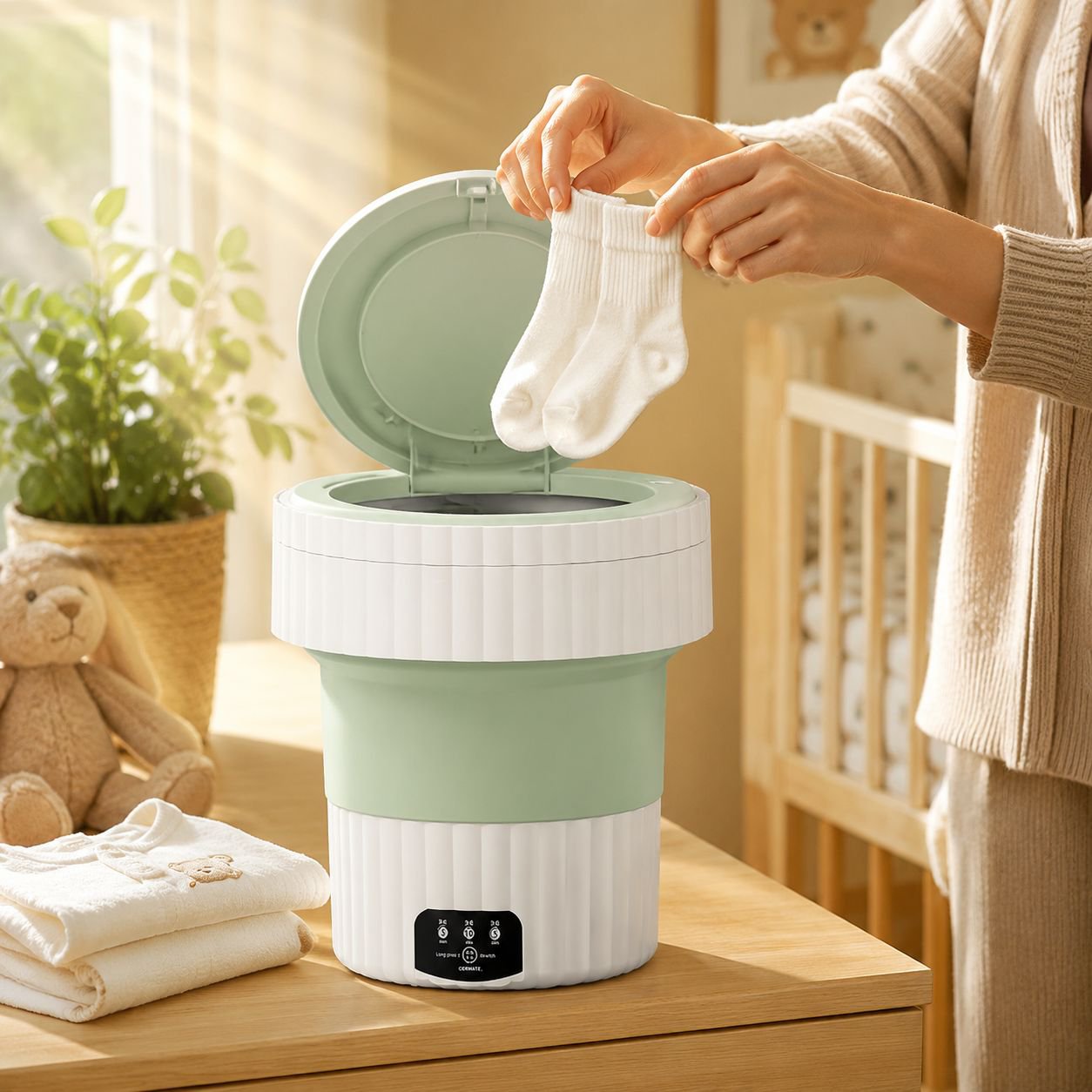 Compact mini washer for delicate garments and underwear
