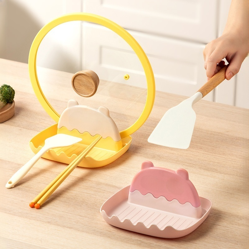 Kitchen spoon cutting board, pot lid storage rack