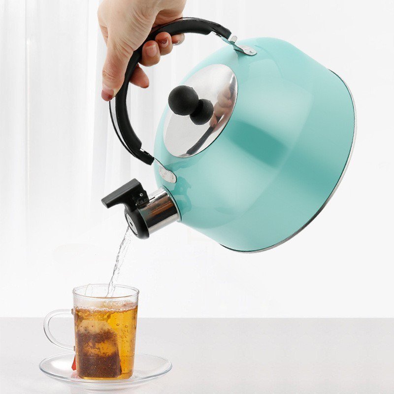 Flat-bottomed stainless steel kettle
