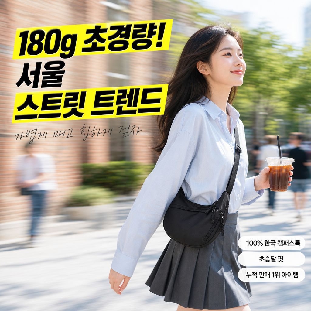 가볍고 대용량 학생용 숄더백