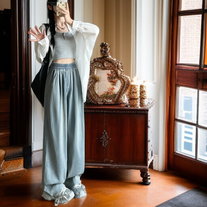 봄가을용 여성 와이드 팬츠 스타일링