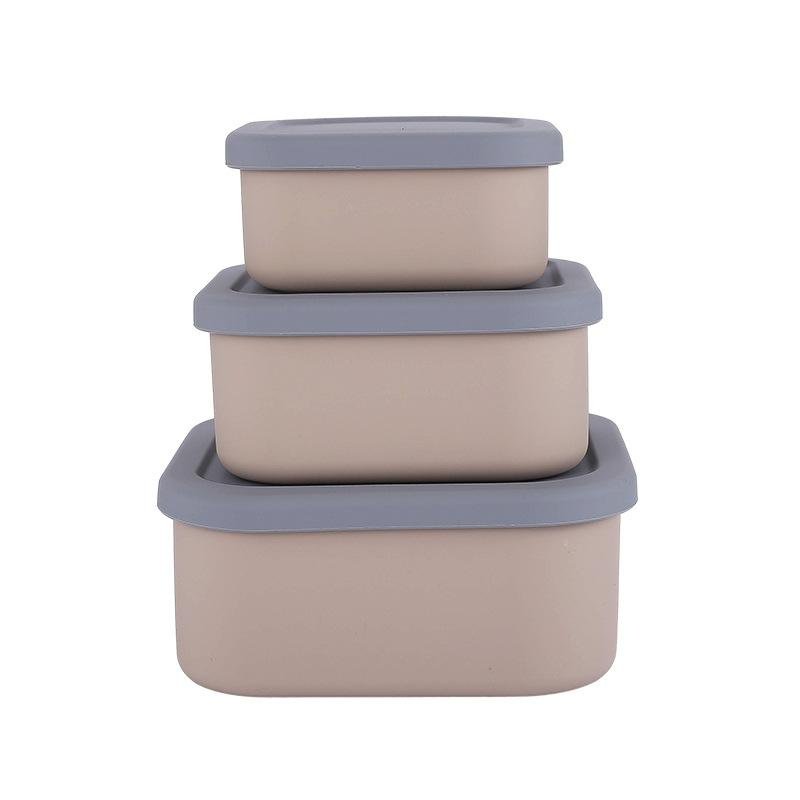 Silicone food storage container with lid