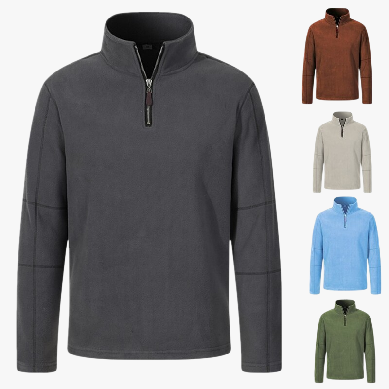 Sudadera con cremallera hasta la mitad y cuello alto para otoño e invierno