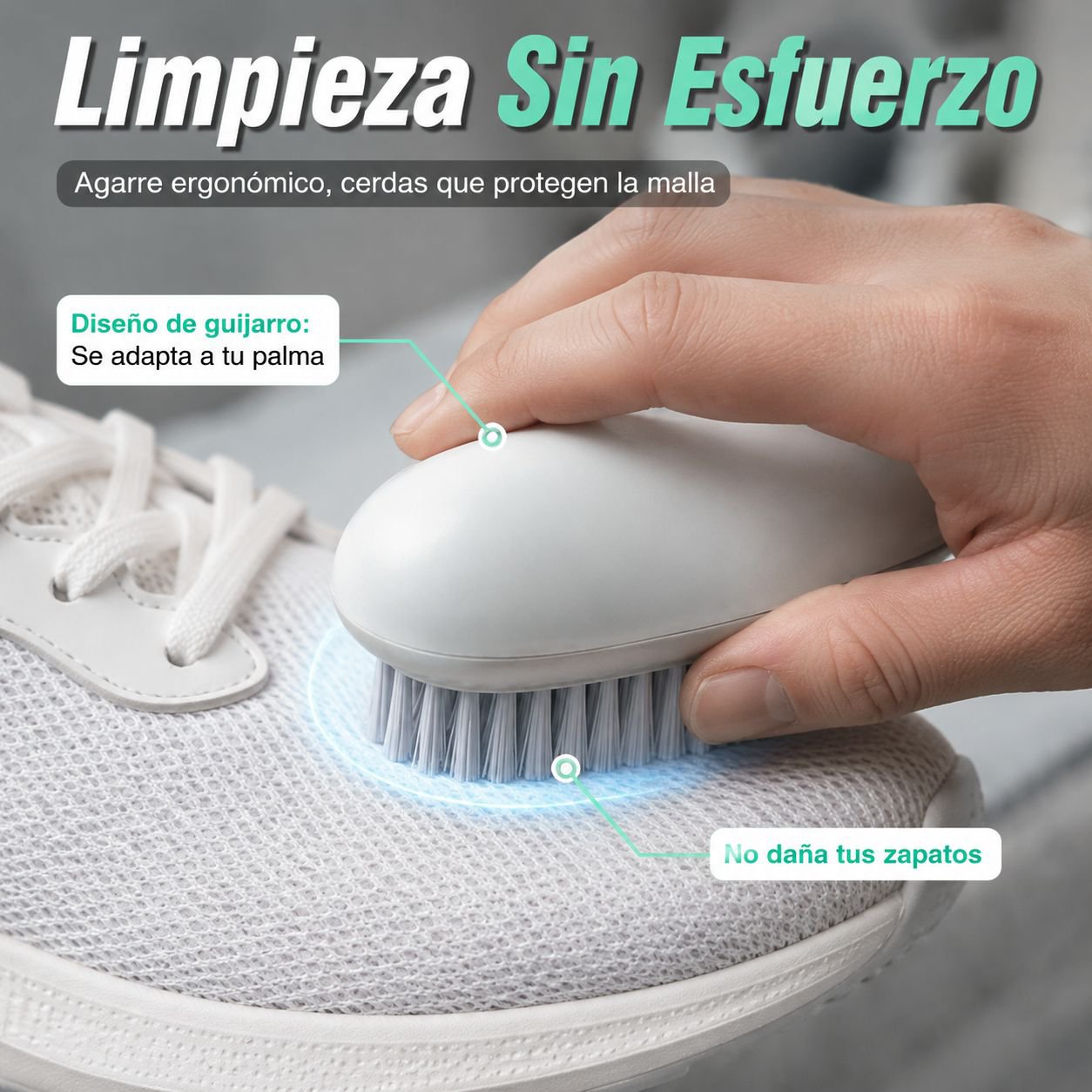 Cepillo doméstico multifuncional de cerdas suaves para limpiar zapatos