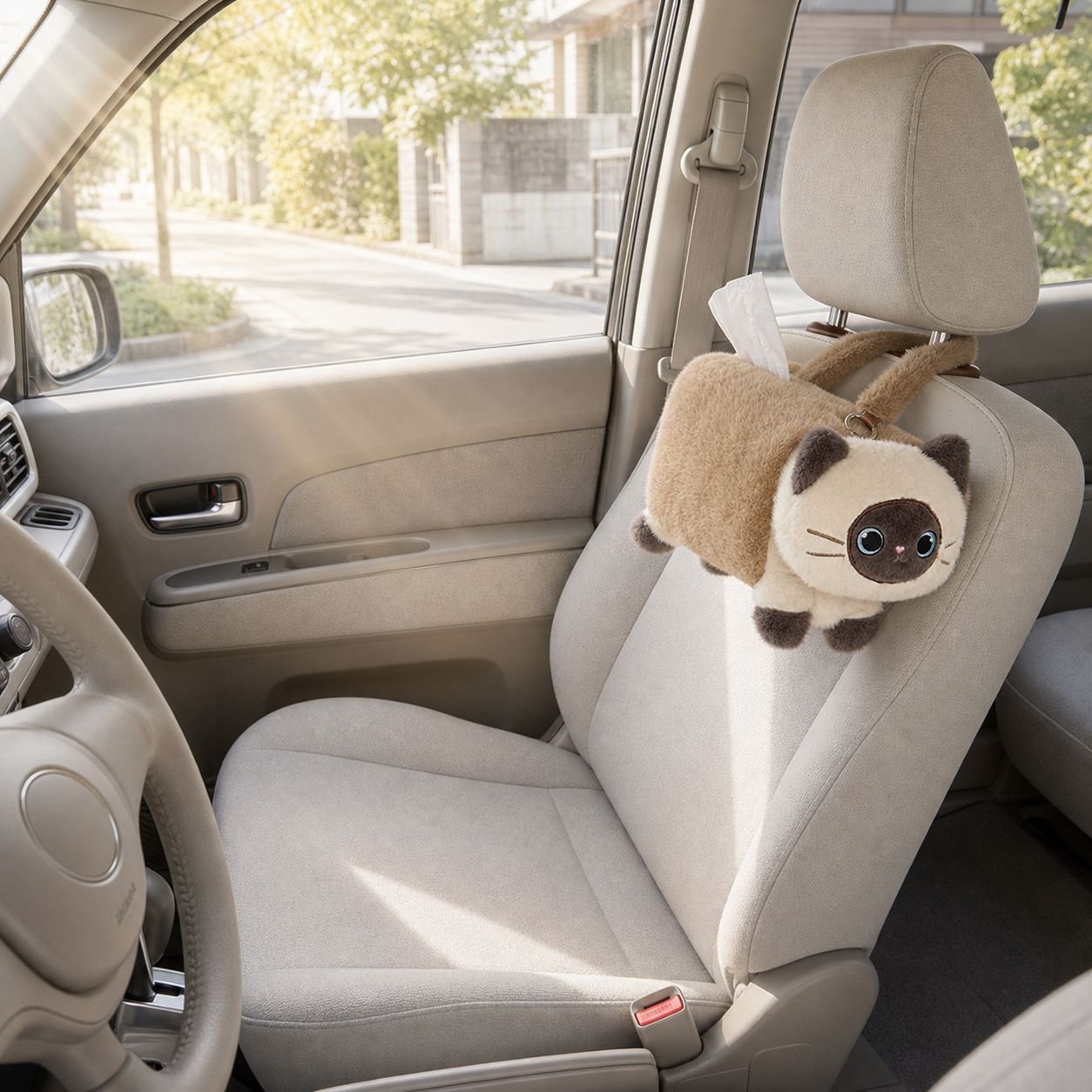 高級車用ティッシュボックス、かわいい吊り下げ式車内装飾、ティッシュバッグ収納、吊り下げ式ティッシュボックス