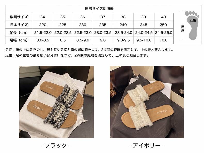 ストラップ付きで歩きやすいサンダルのディテール