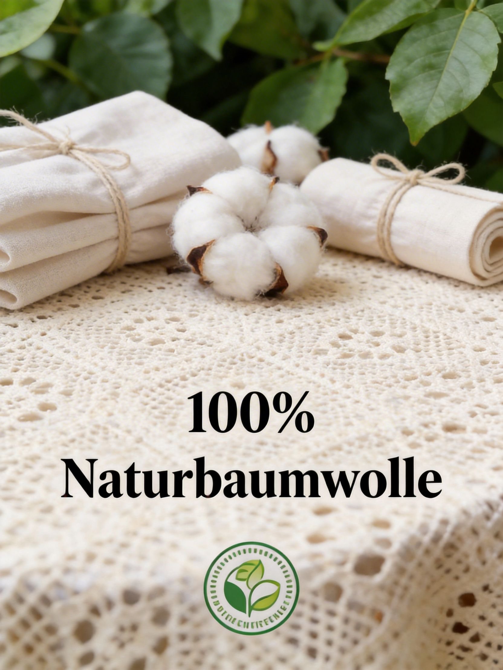 Tischdecke aus Baumwolle mit Häkelspitze